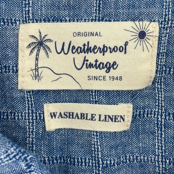 Weatherproof Vintage Men's Washable Linen Blend Button Down Shirt, Sz. XXL - Picture 4 of 9